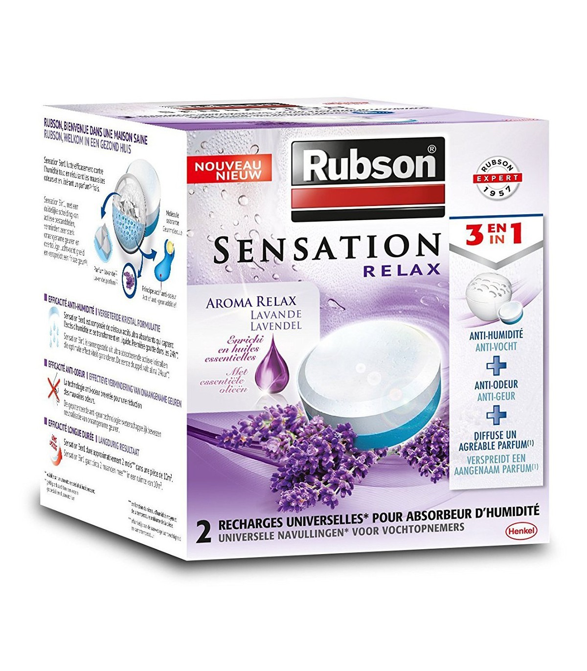 Absorbeur d'humidité Rubson Relax Lavande